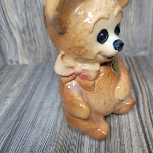 Vintage Royal Copley Teddy Bear Planter, Brown Ceramic, Nursery Decor - Picture 5 of 6